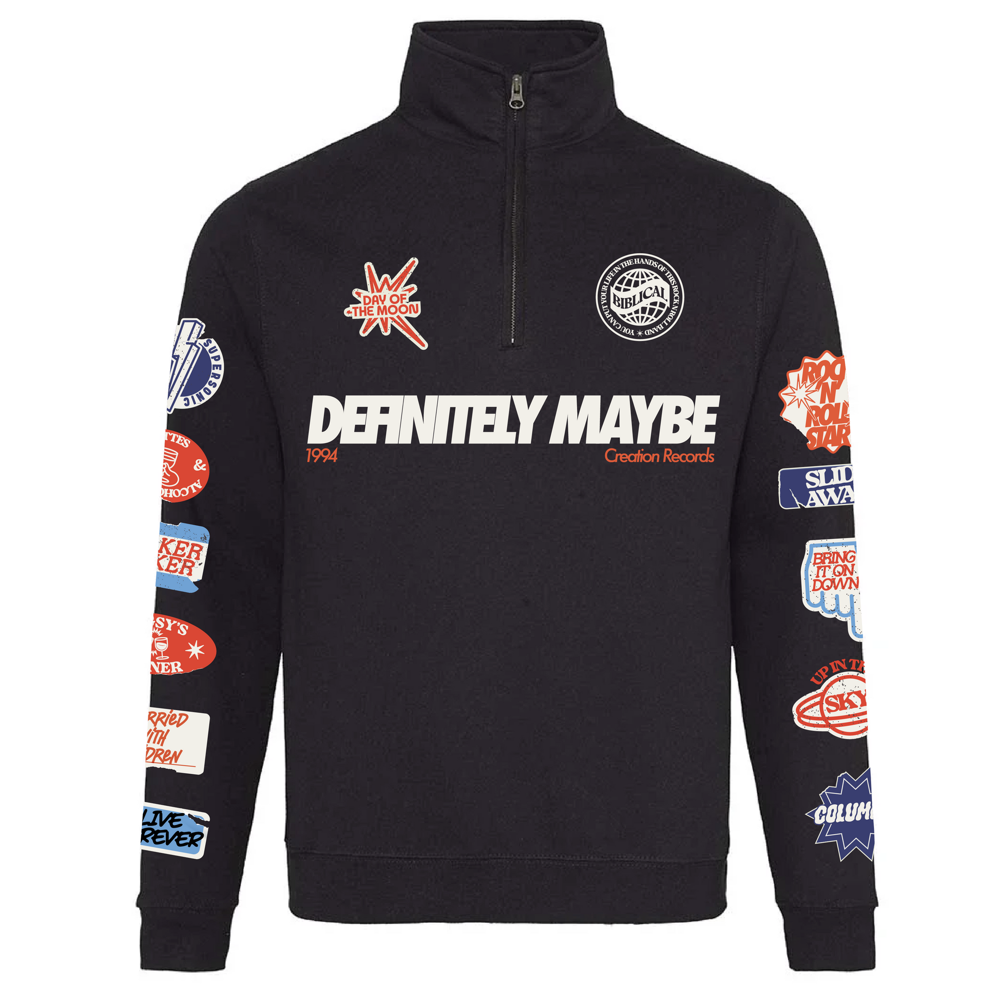 Definitely Maybe Badge Quarter Zip