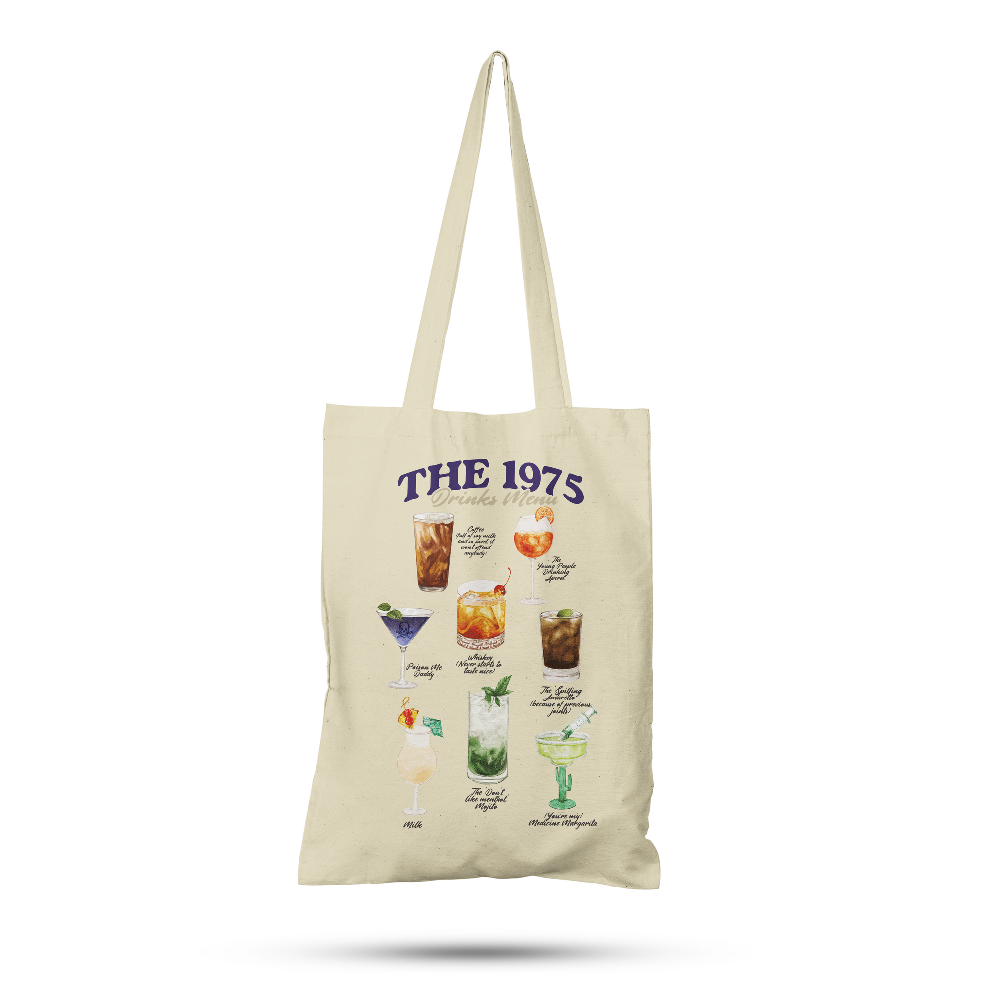 The 1975 Drinks Menu Tote Bag